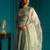 Green embroidered silk anarkali set