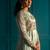 Green embroidered silk anarkali set