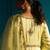 Lime embroidered satin anarkali set