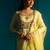 Lime embroidered satin anarkali set