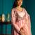 Pink embroidered satin anarkali set
