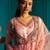 Pink embroidered satin anarkali set