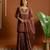 Brown embroidered satin sharara set