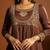 Brown embroidered satin sharara set