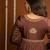 Brown embroidered satin sharara set