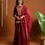 Maroon embroidered satin sharara set