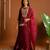 Maroon embroidered satin sharara set