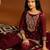 Maroon embroidered satin sharara set