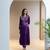 Purple embroidered silk anarkali set