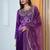 Purple embroidered silk anarkali set