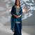 Blue embroidered silk sharara set