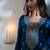 Blue embroidered silk sharara set