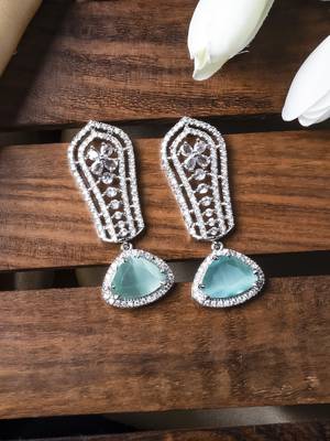 Turquoise cascade long ad statement earrings 1