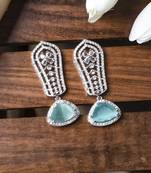 Turquoise cascade long ad statement earrings