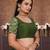 Green crush silk saree with stone work