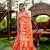 Orange cotton saree with blouse