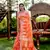Orange cotton saree with blouse