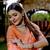 Orange cotton saree with blouse