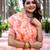 Orange cotton saree with blouse