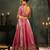 pink embroidered tissue Lehenga