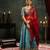 blue embroidered tissue Lehenga