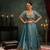 blue embroidered tissue Lehenga