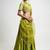 green embroidered silk Lehenga