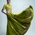 green embroidered silk Lehenga