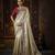 cream kanjivaram silk blend wedding saree
