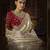 cream kanjivaram silk blend wedding saree