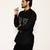 Black embroidered woolen blend shirt