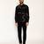 Black embroidered woolen blend shirt