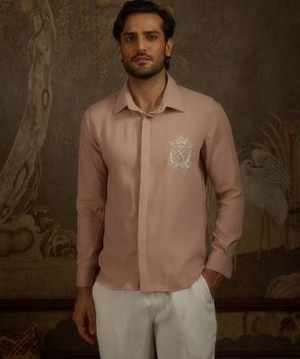Rose plain faux cotton shirt 1