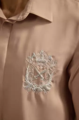 Rose plain faux cotton shirt