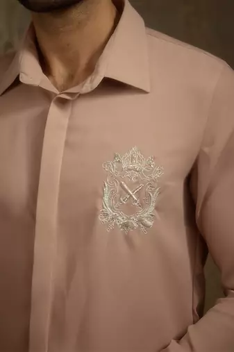 Rose plain faux cotton shirt