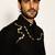 Black embroidered woolen blend shirt