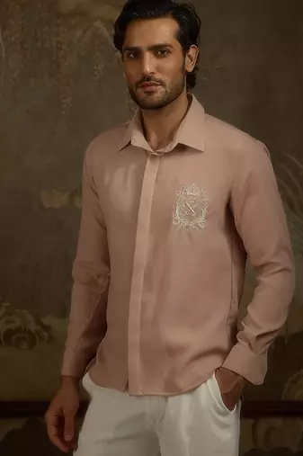 Rose plain faux cotton shirt