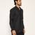 Black embroidered woolen blend shirt
