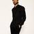 Black plain woolen blend shirt