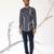 Black embroidered woolen blend shirt