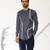 Black embroidered woolen blend shirt
