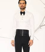 White plain woolen blend shirt