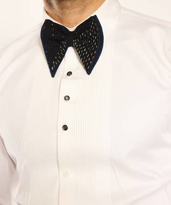 White plain woolen blend shirt 3