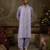 Purple embroidered georgette kurta pajama