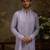 Purple embroidered georgette kurta pajama