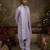 Purple embroidered georgette kurta pajama