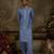 Blue embroidered georgette kurta pajama