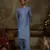 Blue embroidered georgette kurta pajama
