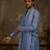 Blue embroidered georgette kurta pajama