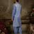 Blue embroidered georgette kurta pajama